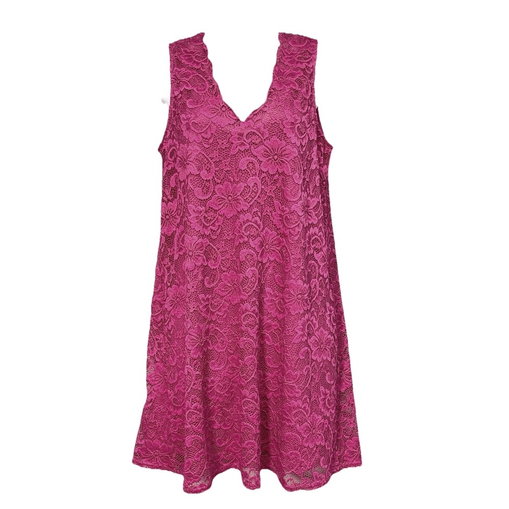 Francescas Mini Lace Dress Sz S Fuchsia Shift Flirty Fairy Cottage Boho Feminine